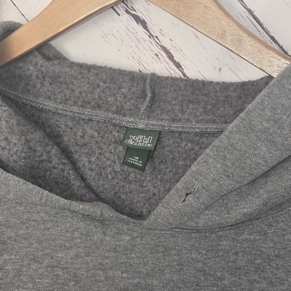 Wild Fable Gray Cropped Hooded Pullover Sweatshirt - Picture 2 of 4